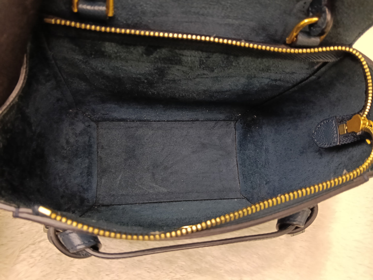 Celine Nano Belt Grained Abyss Blue GHW 2018