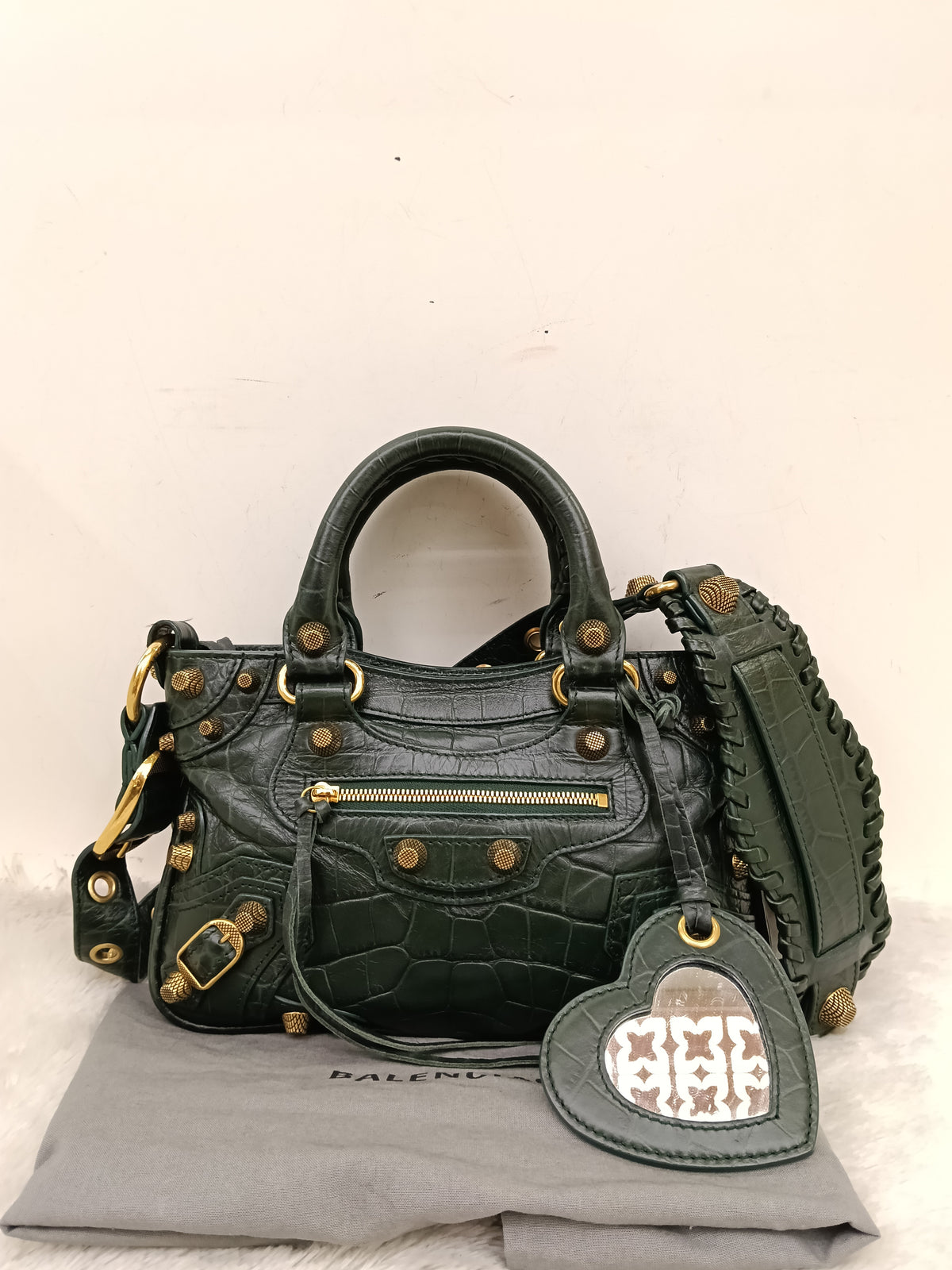 Balenciaga Neo Cagole Small Croco Green RGHW 2023