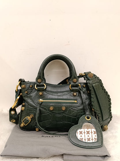 Balenciaga Neo Cagole Small Croco Green RGHW 2023