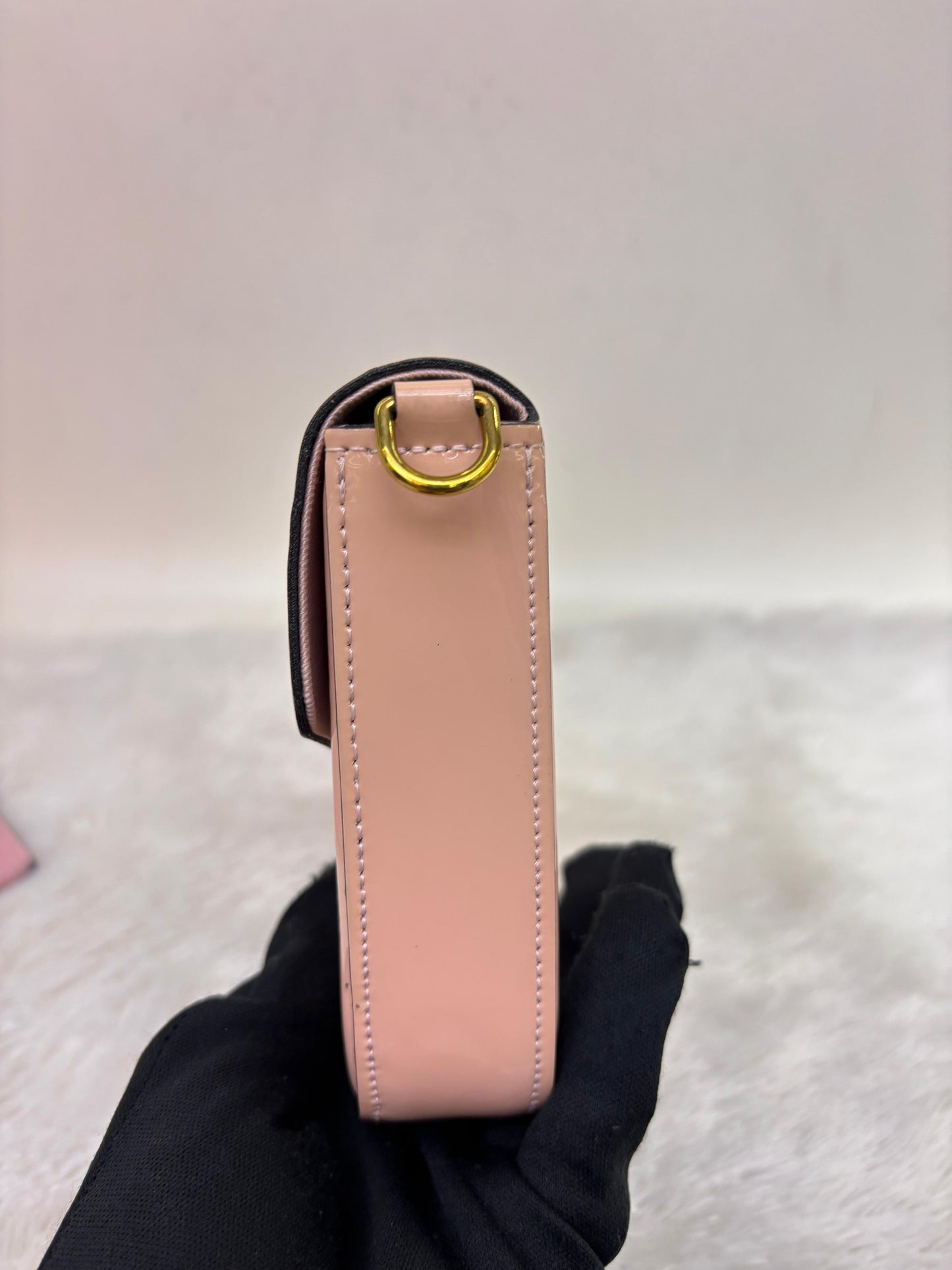 LV Felicie Monogram Vernis Rose Ballerine