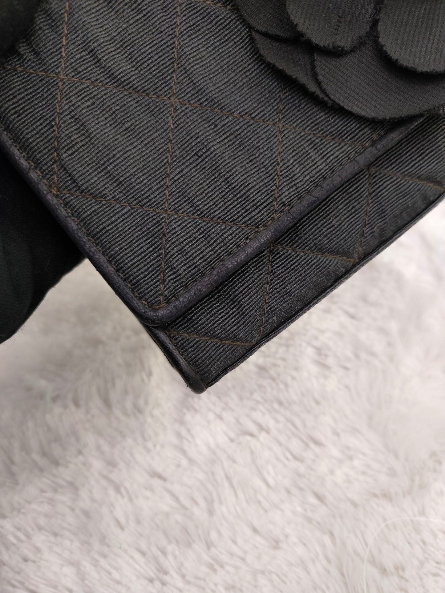 Chanel Mini Denim Flower Black Vintage GHW #1