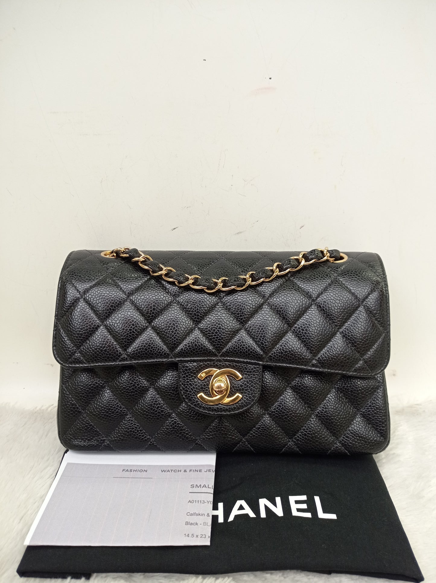 Chanel Small Caviar Black GHW DF #9