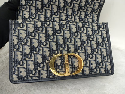 Dior Montaigne 30 Chain Flap Oblique Navy GHW 2020