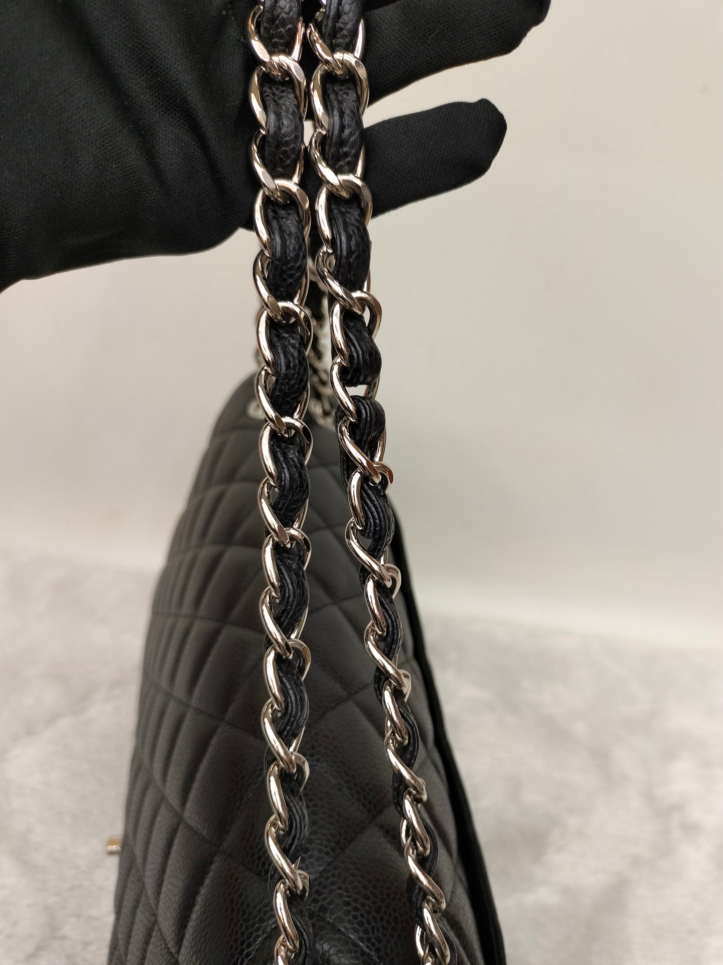 Chanel Maxi Caviar Black SHW SF #13