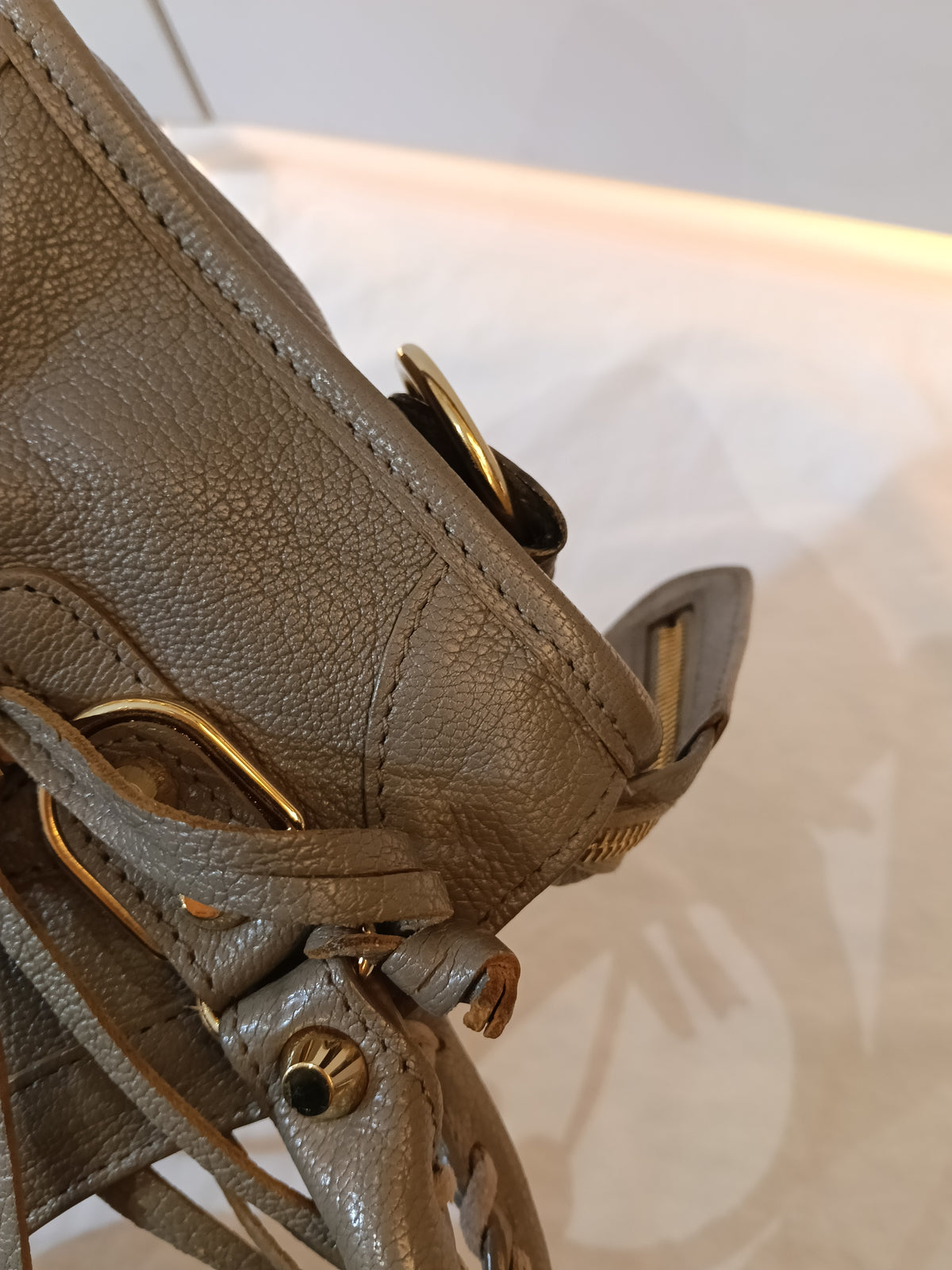 Balenciaga Mini City Edge Mink Grey GHW 2018