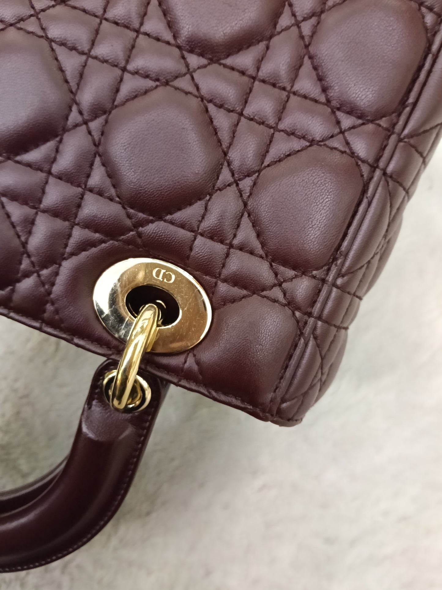 Lady Dior Small Lamb Bordeaux GHW 2018