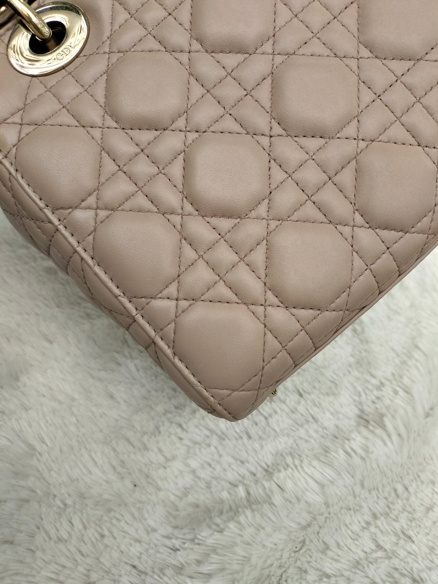 Lady Dior Small Lamb Taupe GHW 2018