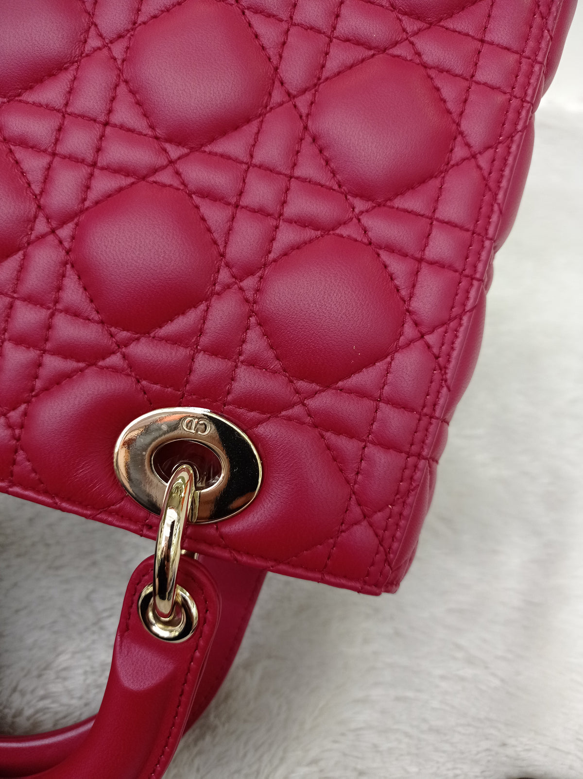 Lady Dior Medium Lamb Burgundy GHW 2020