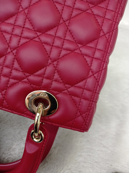 Lady Dior Medium Lamb Burgundy GHW 2020