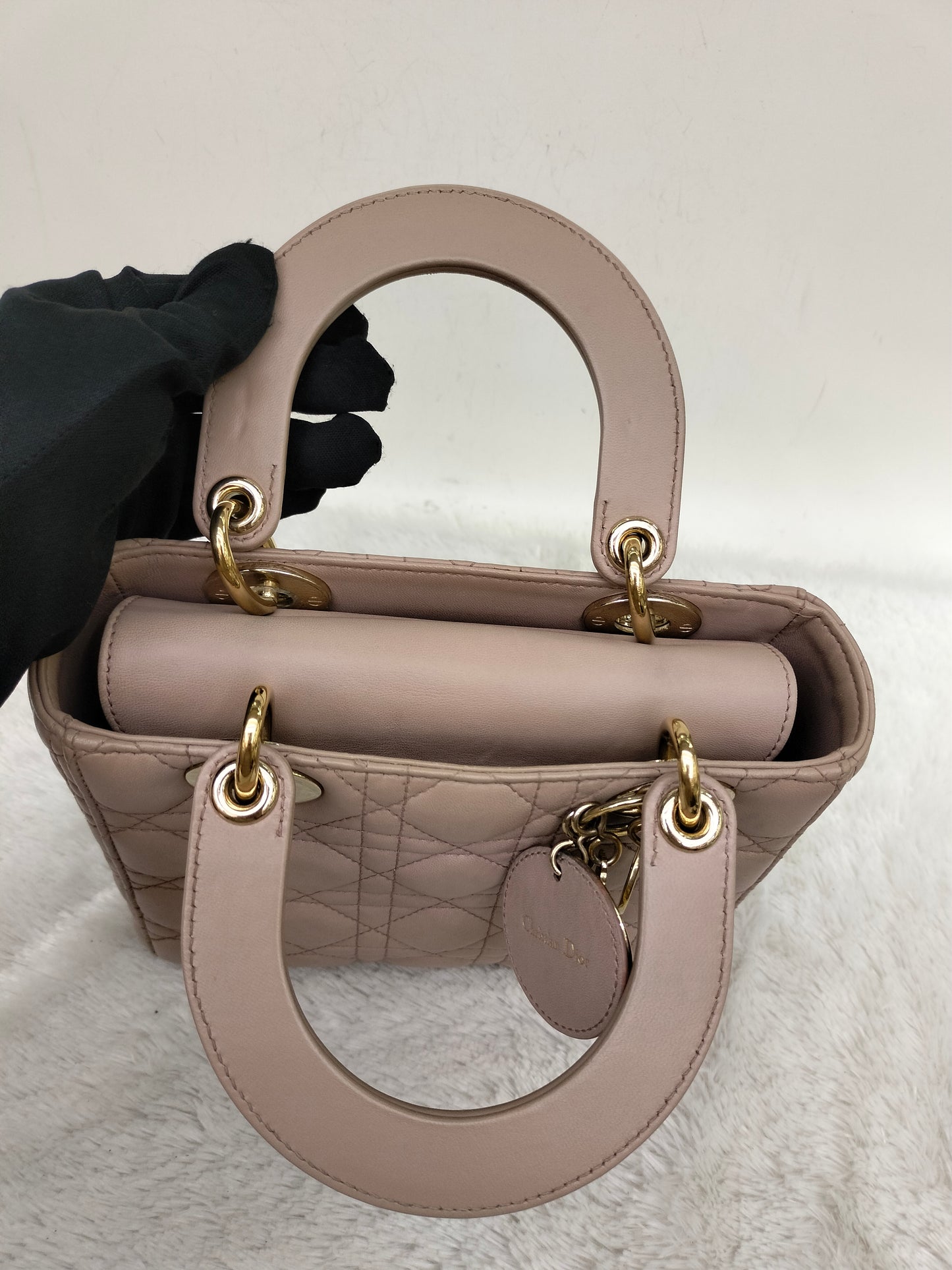 Lady Dior Small Lamb Taupe GHW 2018