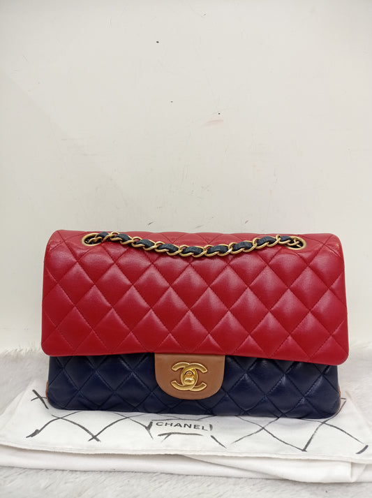 Chanel Medium Lamb 3 Colour GHW DF #21