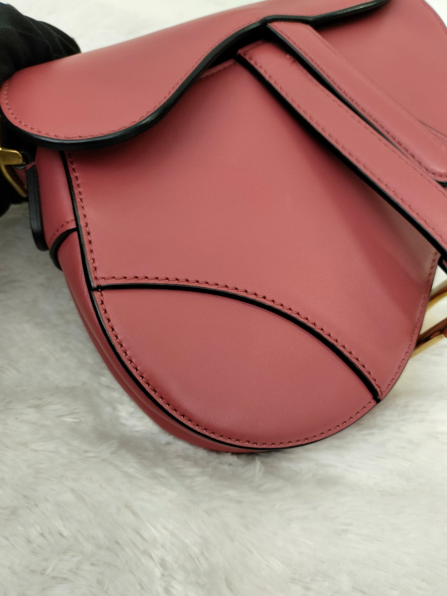 Dior Saddle Small Calfskin Pink Coral GHW
