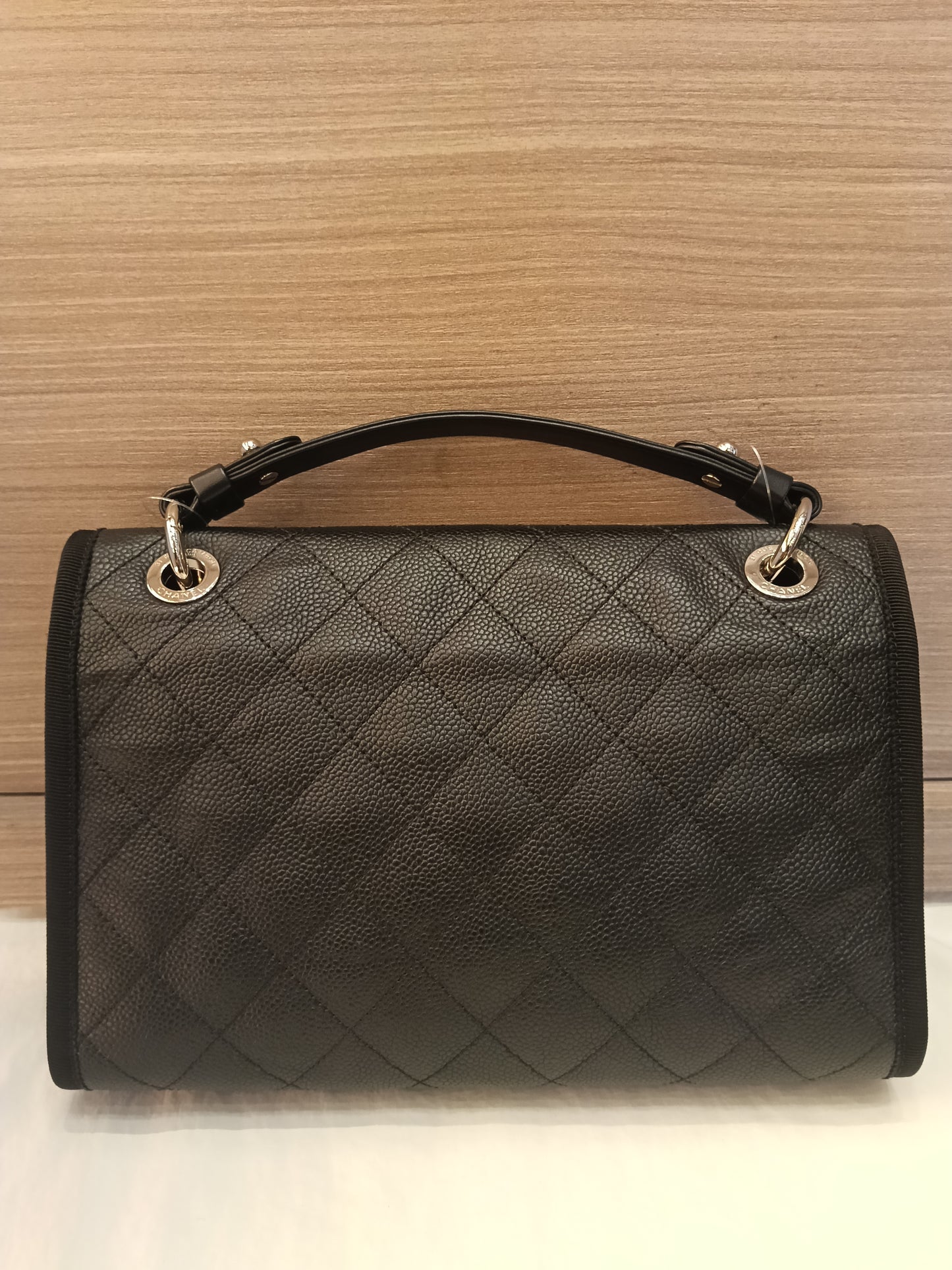 Chanel Top Handle Seasonal Flap Caviar Black SHW #25
