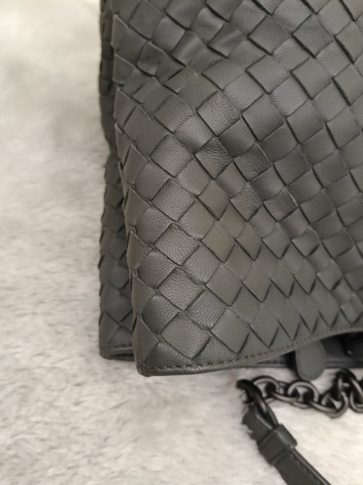 Bottega Veneta Nappa Intrecciato Chain Tote Large Grey RHW