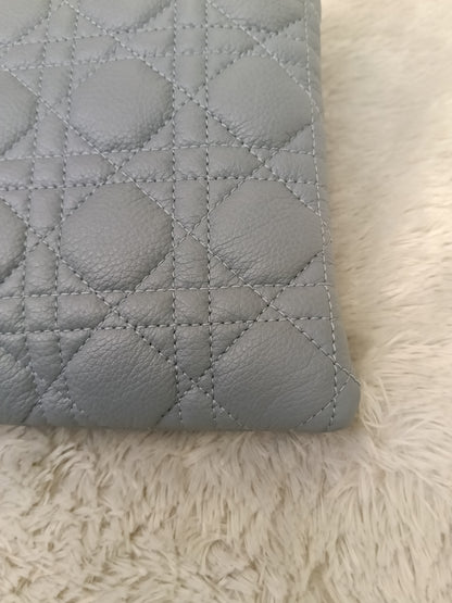 Dior Caro Daily Pouch Supple Cannage Calfskin Cloud Blue GHW 2022