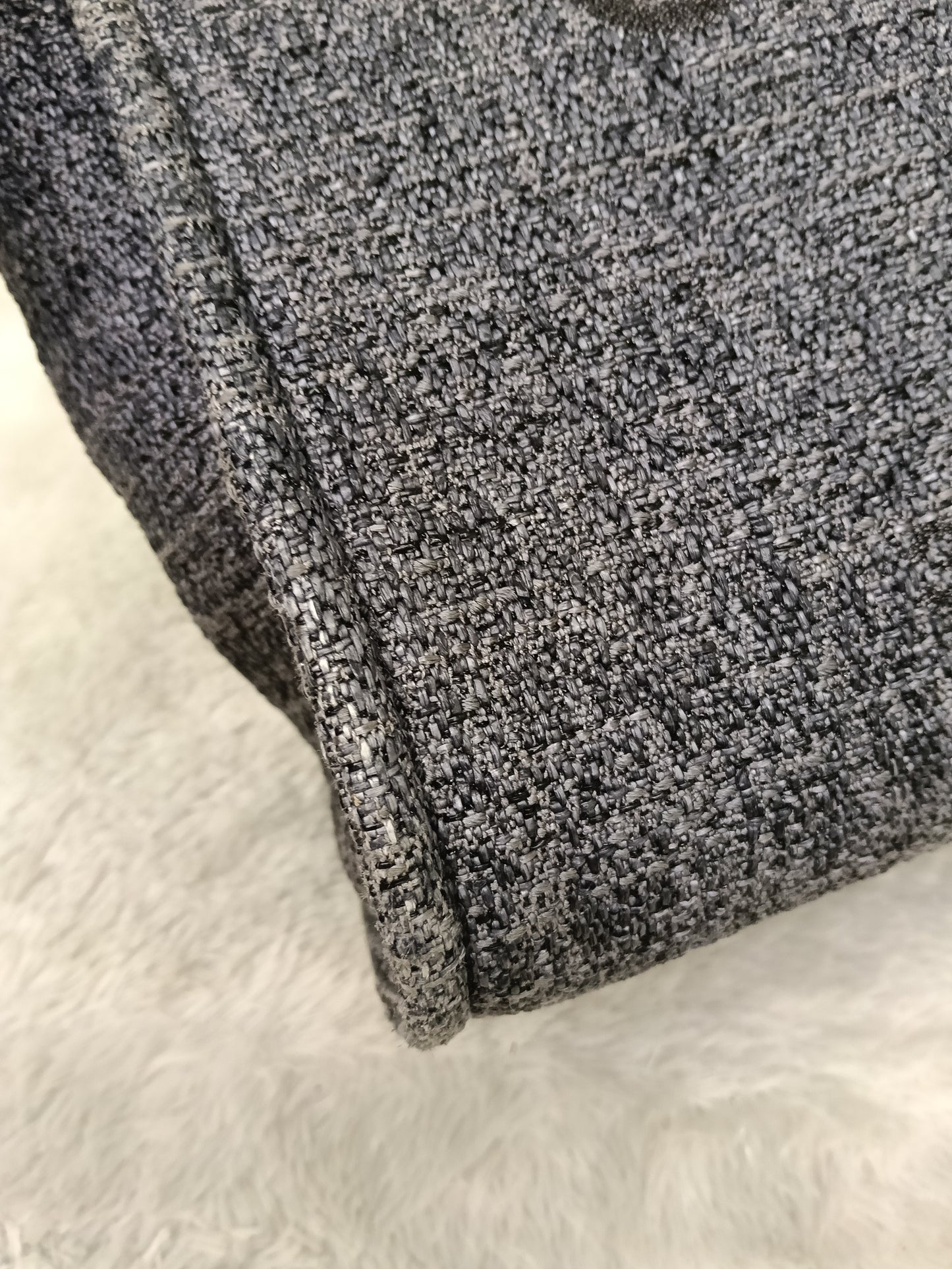 Chanel Deauville Small Tweed Black Navy LGHW (CHIP)