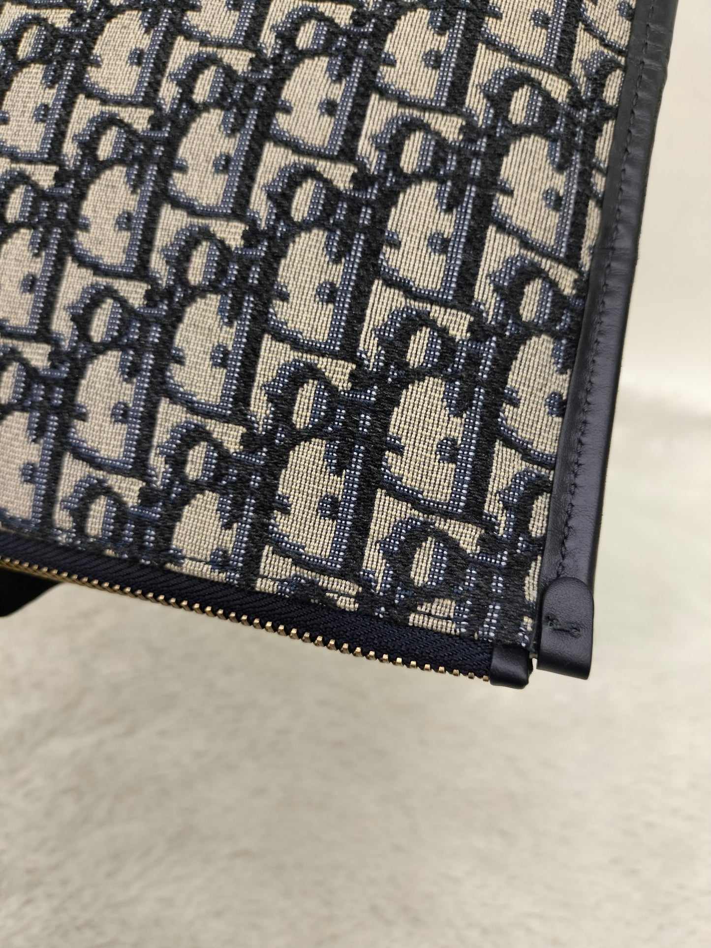 Dior Clutch Logogram Jacquard Oblique Navy GHW 2019