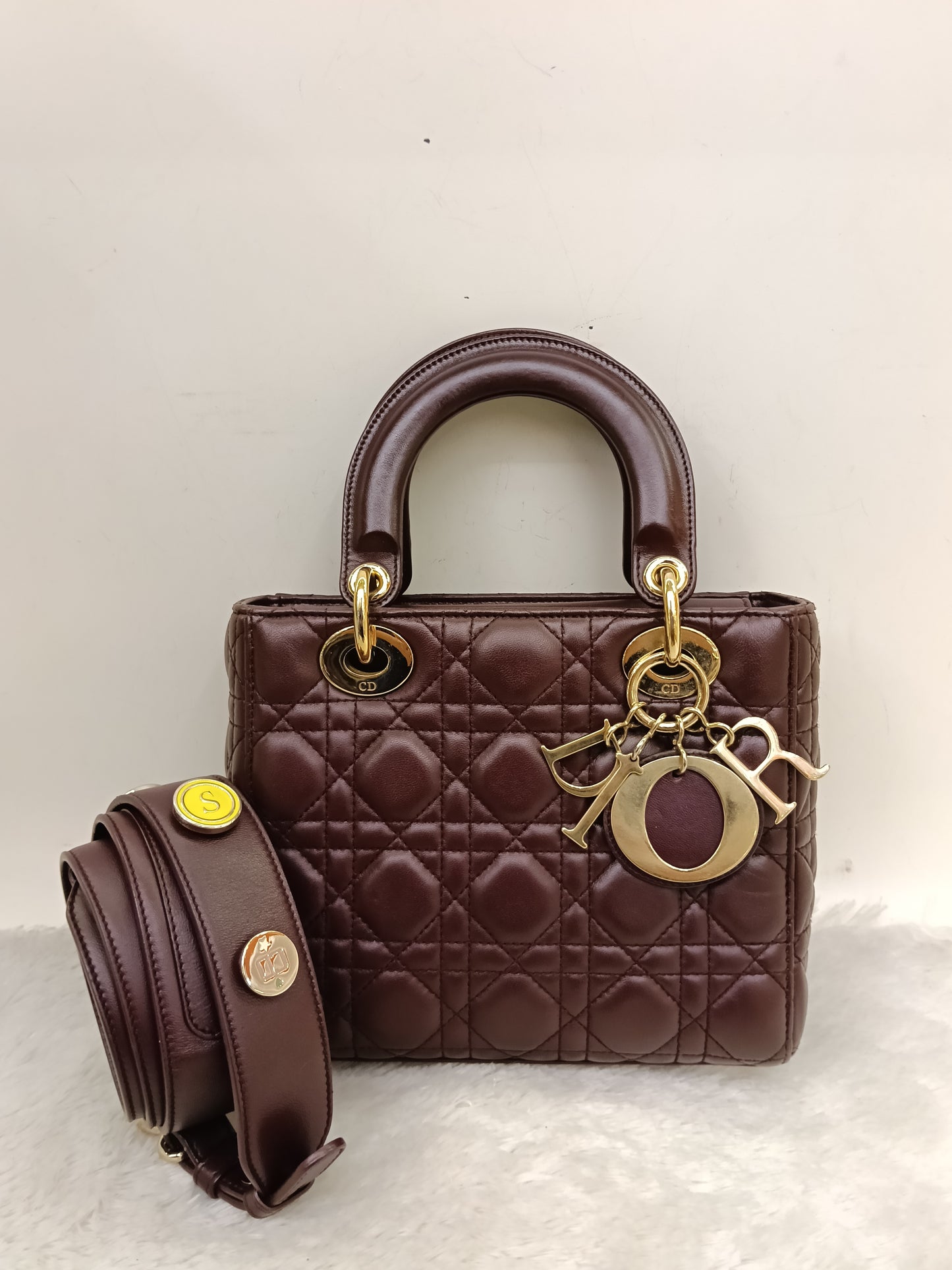 Lady Dior Small Lamb Bordeaux GHW 2018
