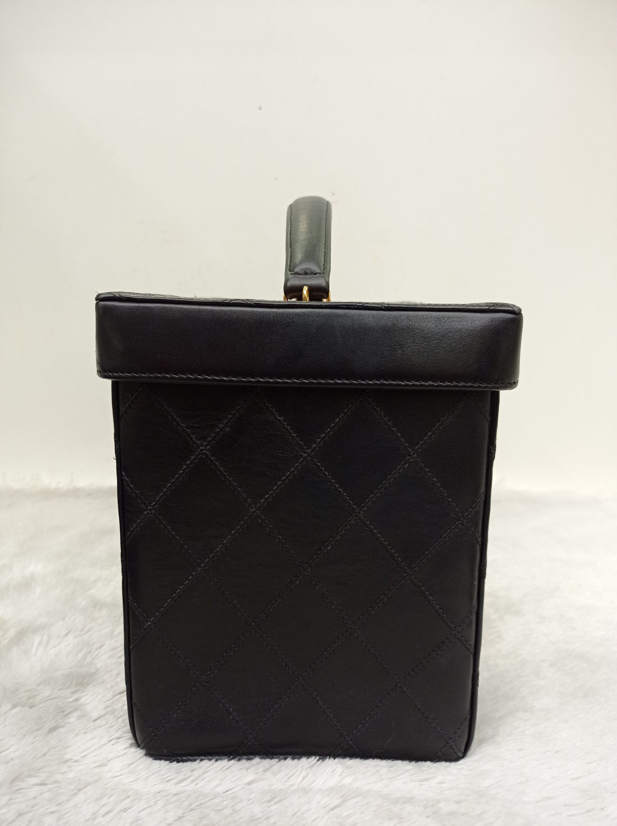 Chanel Vanity Case Box Large Lamb Black Vintage GHW #3