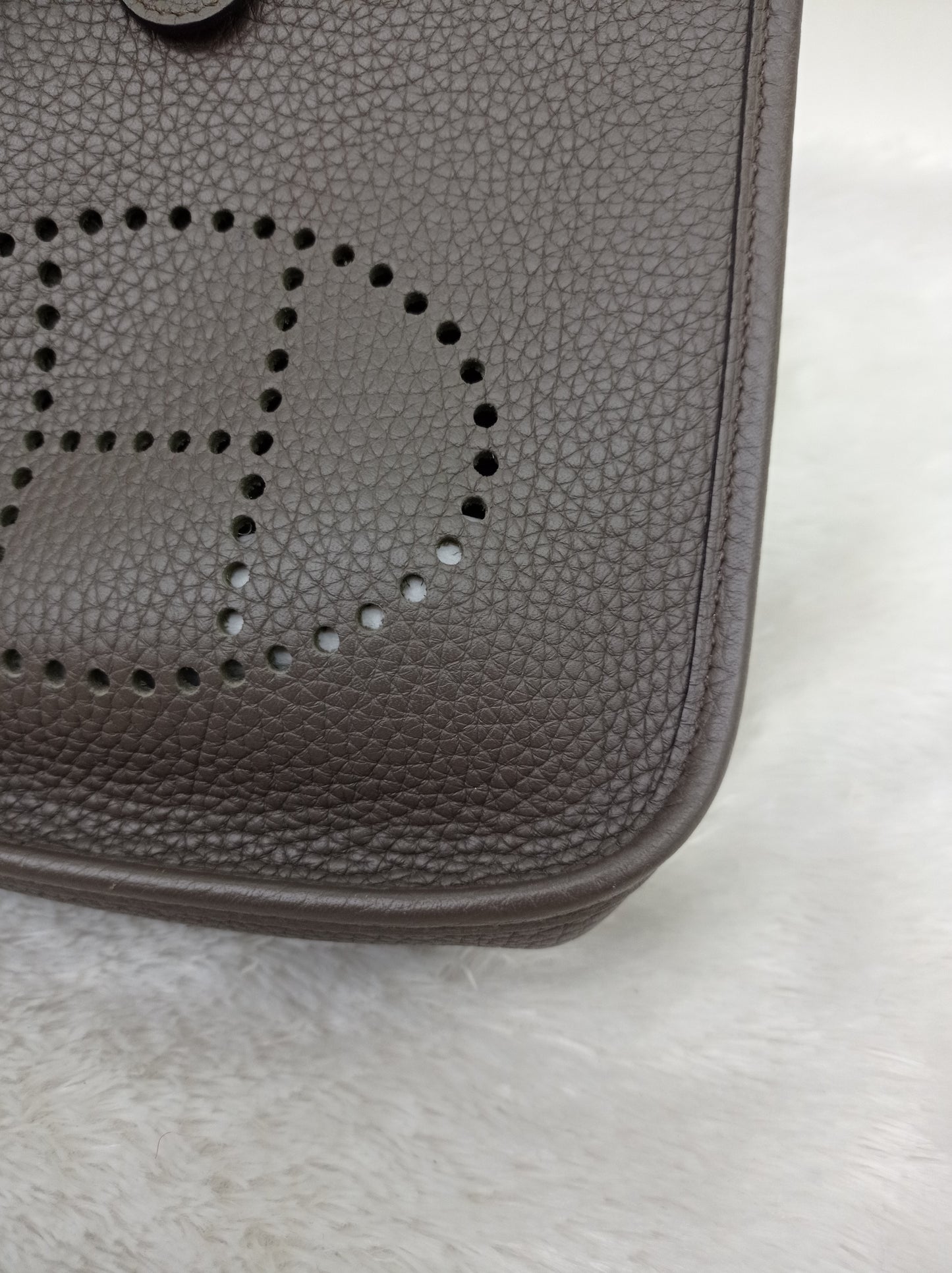 Hermes Mini Evelyne Clem Etain PHW #X