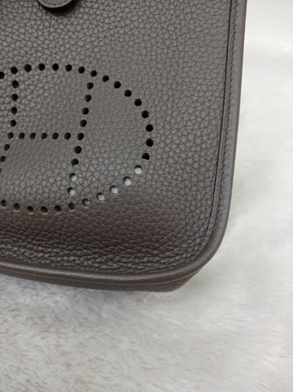 Hermes Mini Evelyne Clem Etain PHW #X