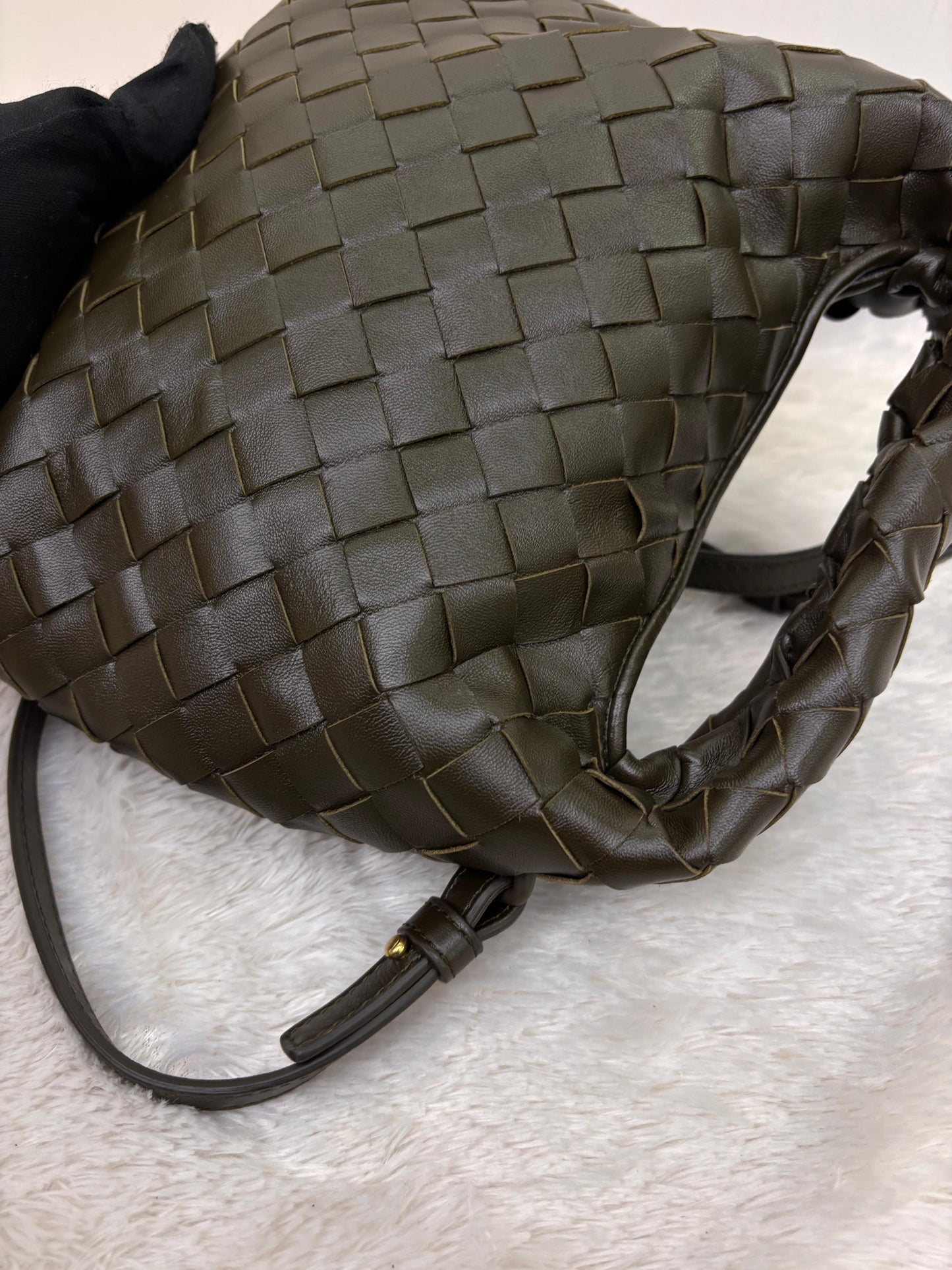 Bottega Veneta Hop Mini Khaki GHW