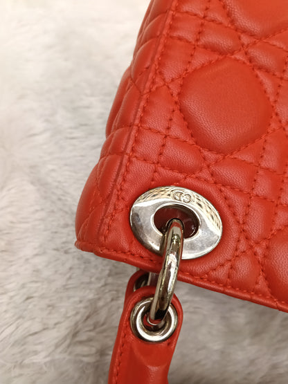 Lady Dior Micro Lamb Red SHW 2017