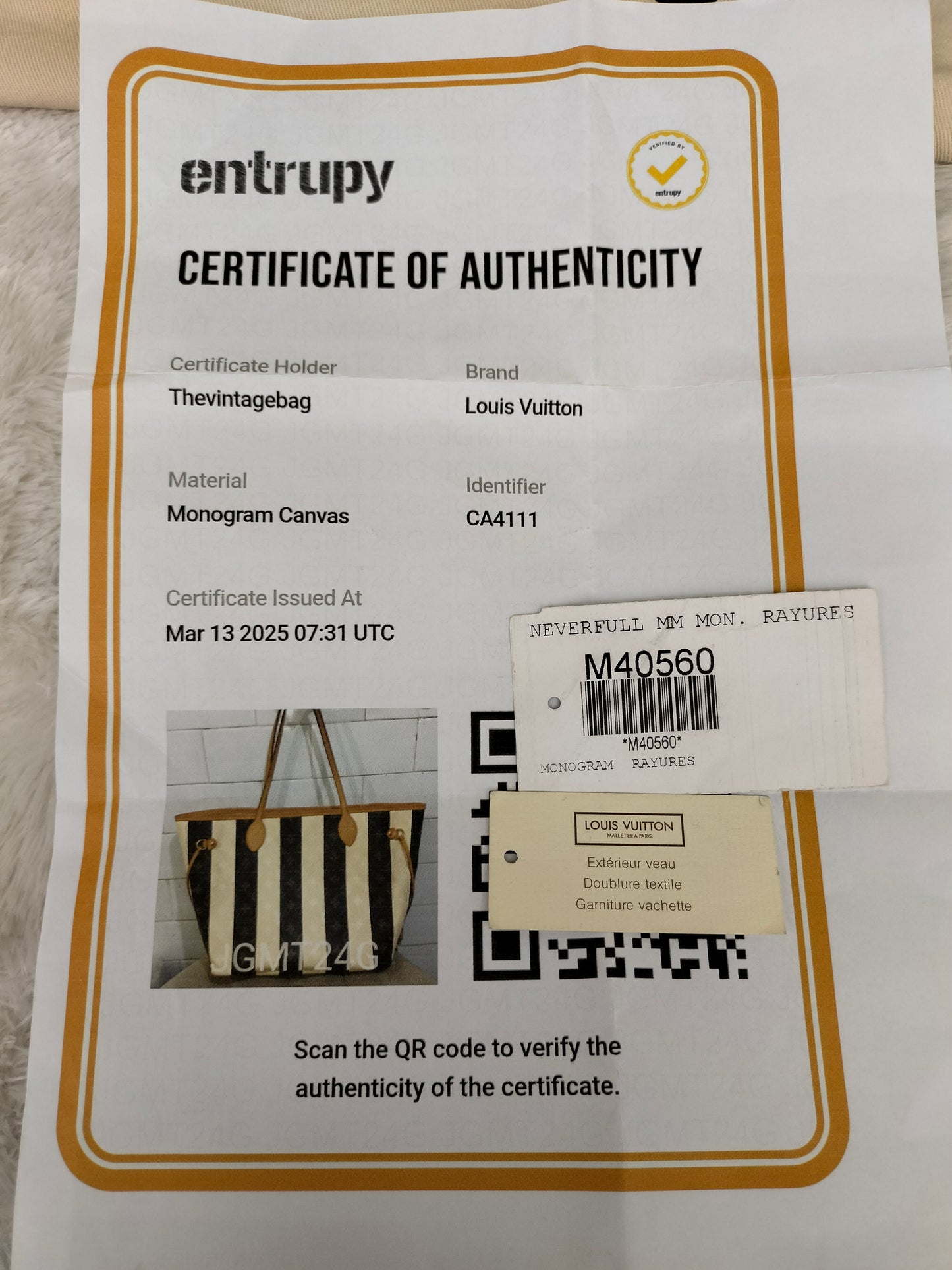 LV Neverfull MM Monogram Rayures