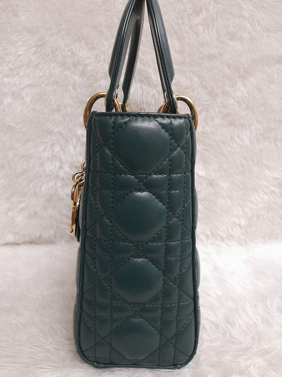 Lady Dior Small Lamb Dark Green GHW 2018