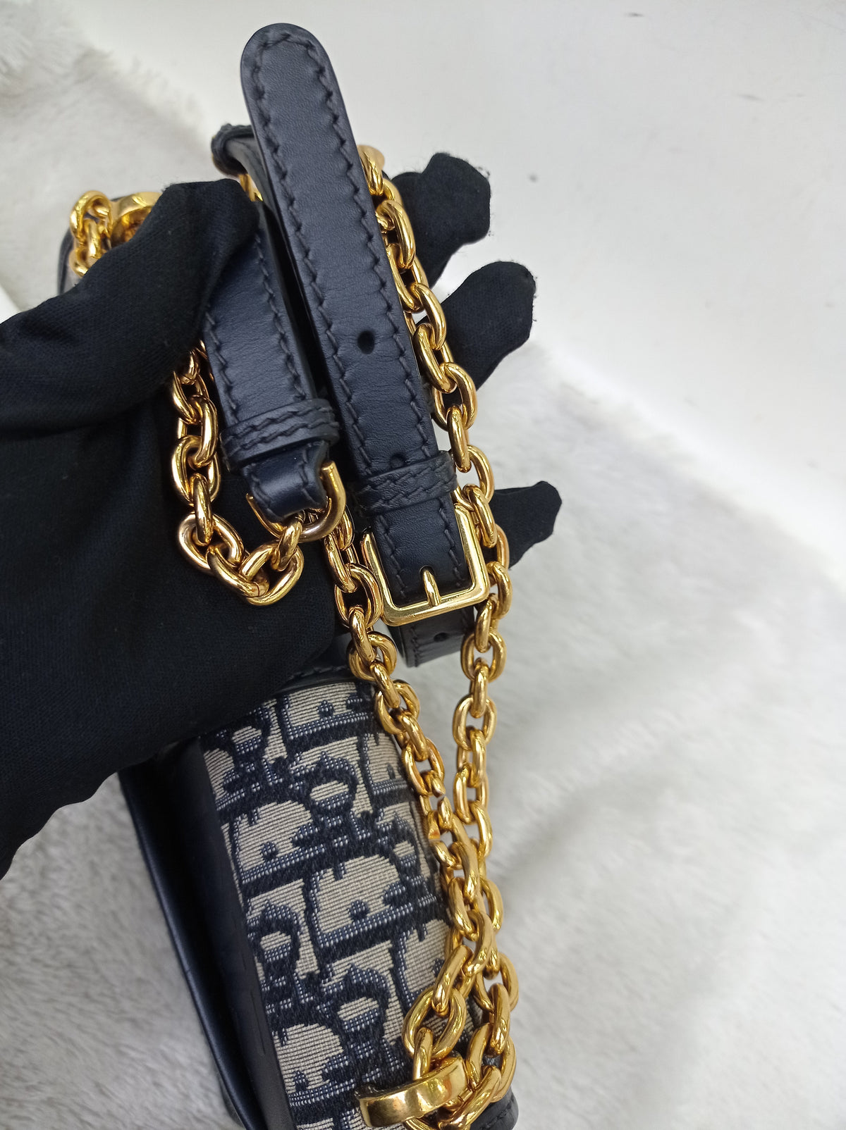 Dior Montaigne 30 Chain Flap Oblique Navy GHW 2020