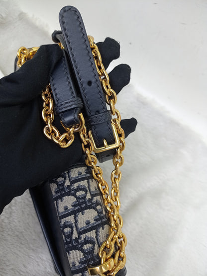 Dior Montaigne 30 Chain Flap Oblique Navy GHW 2020