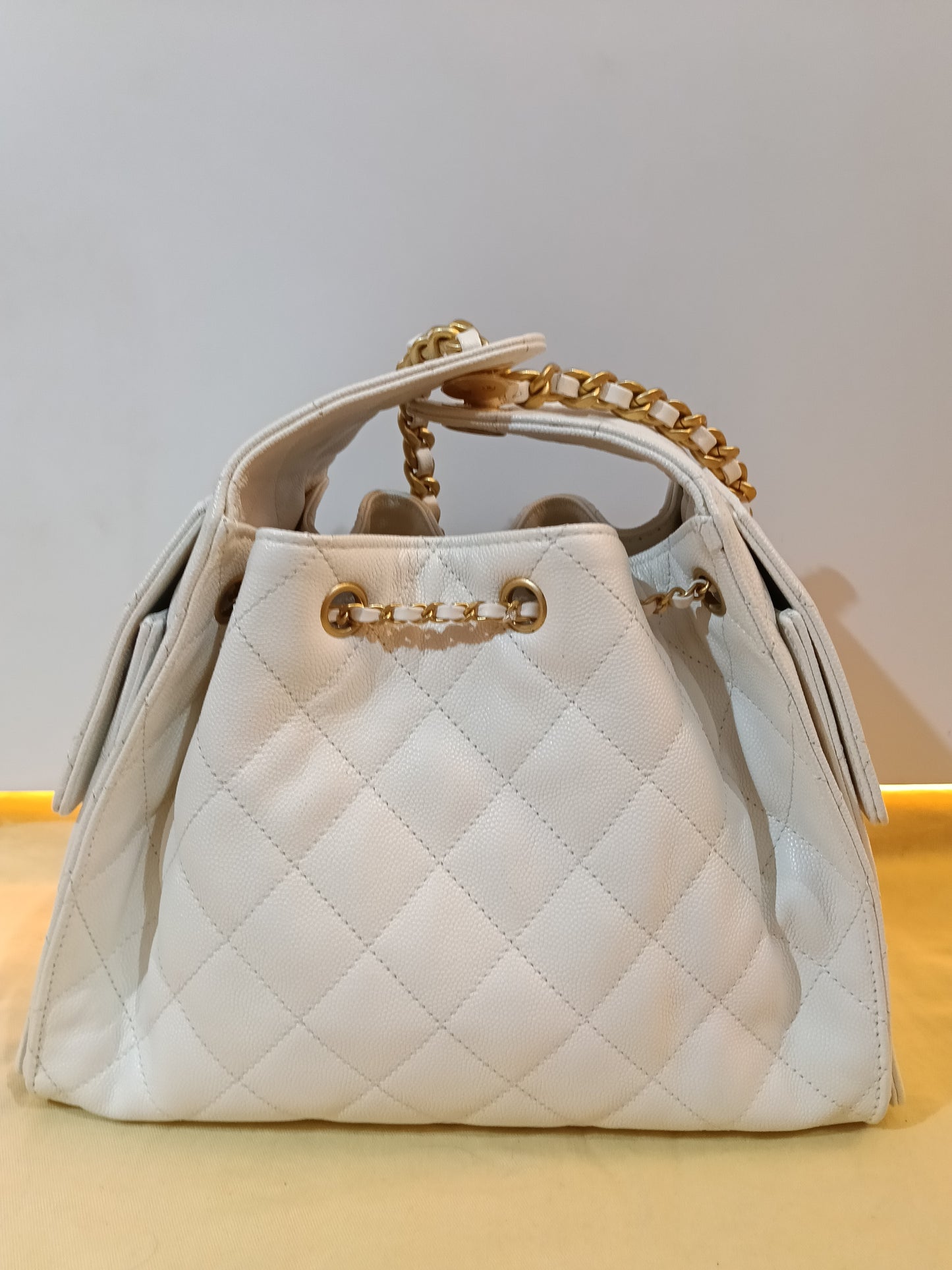 Chanel C25 Small Caviar White GHW 2025 (CHIP)