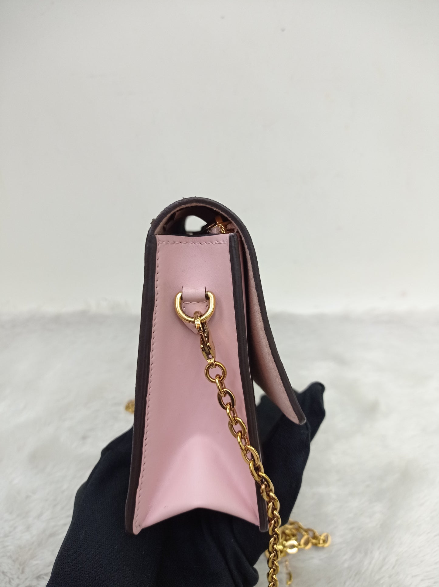 LV Flore Chain Wallet Monogram Rose Ballerine 2020