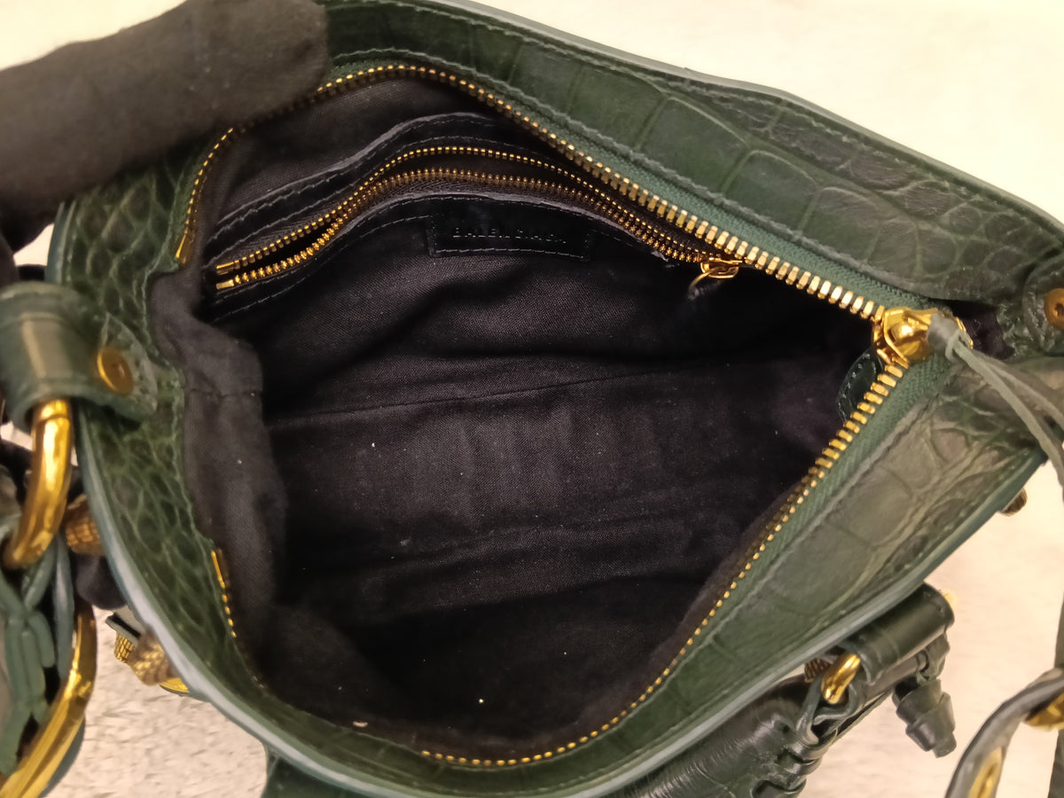 Balenciaga Neo Cagole Small Croco Green RGHW 2023