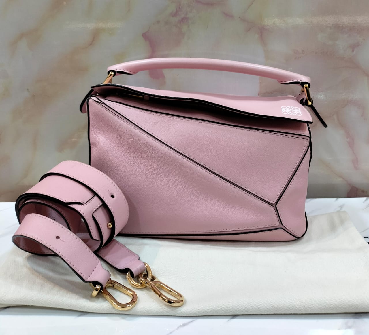 Loewe Puzzle Small Baby Pink GHW 2015