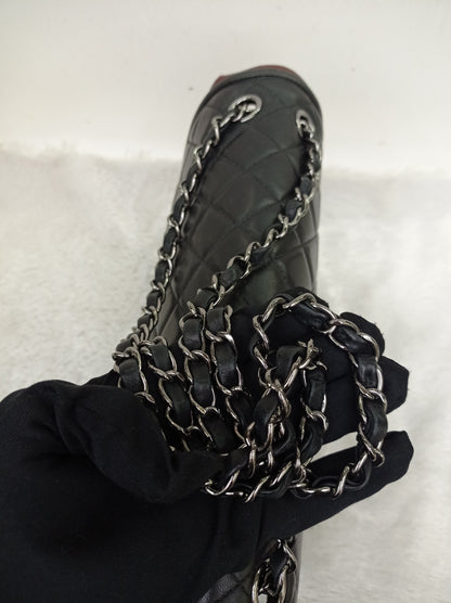 Chanel Twist Flap Large Lamb Black Burgundy SHW #18