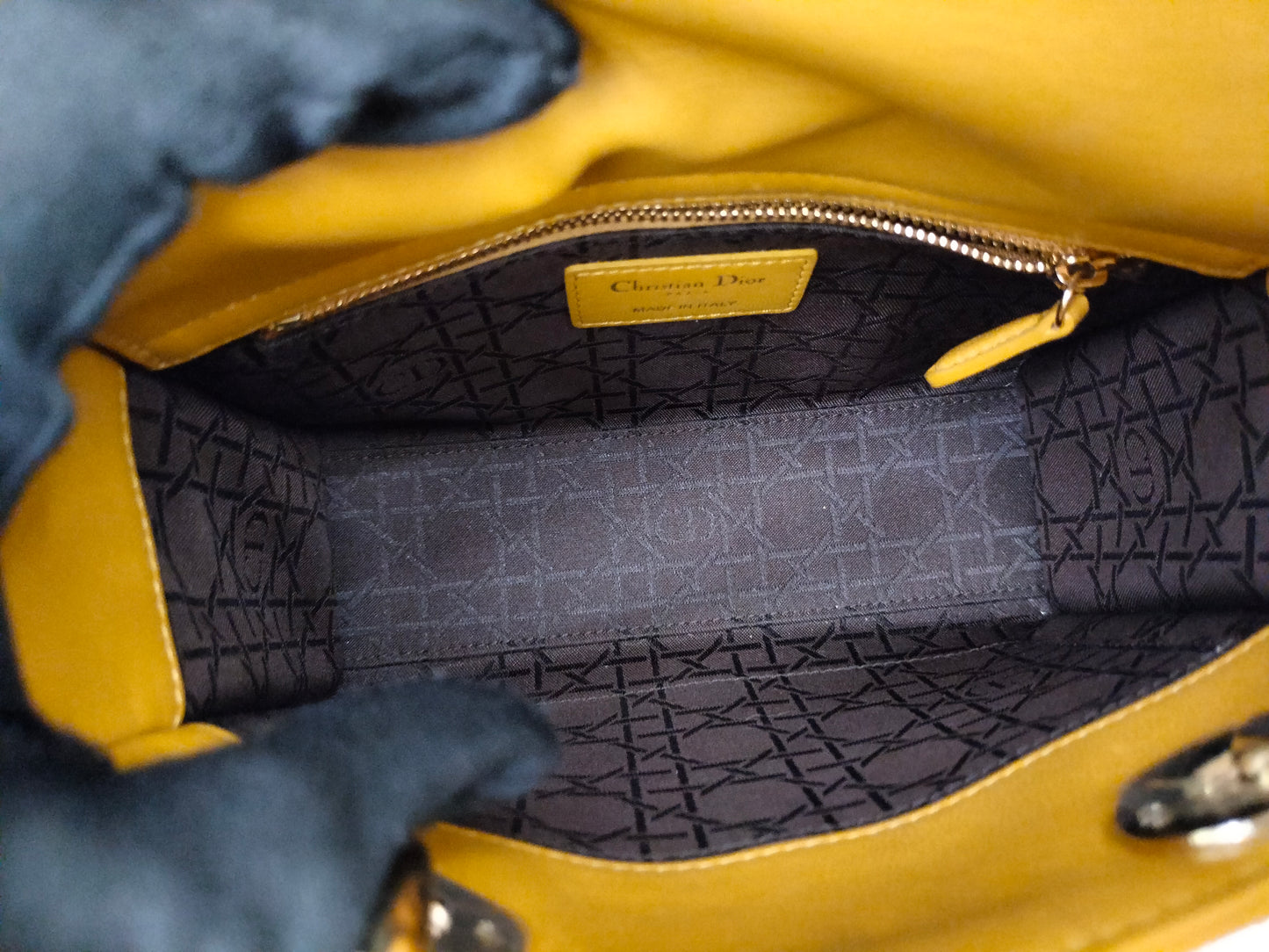 Lady Dior Small Amber Yellow GHW 2019