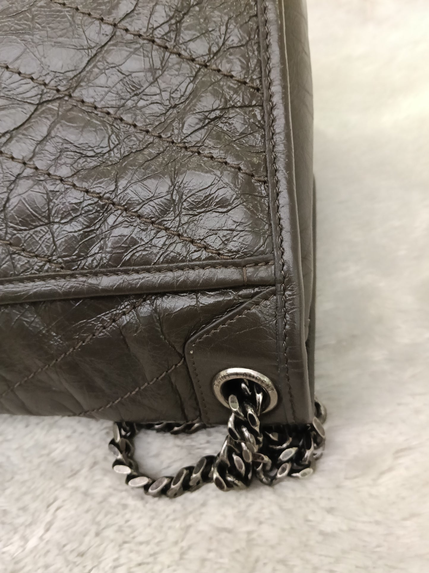 YsL Niki Medium Calfskin Grey RHW 2020