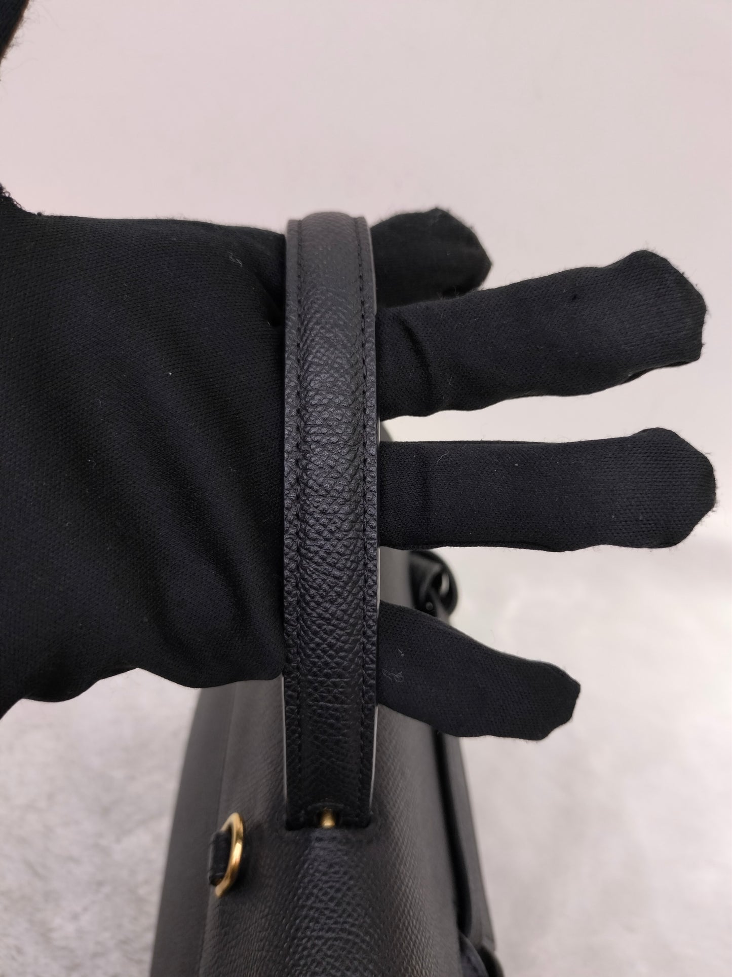 Celine Nano Belt Grained Black GHW 2018