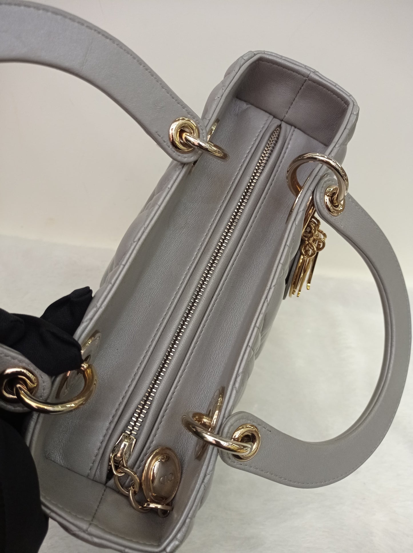 Lady Dior Medium Lamb Grey GHW