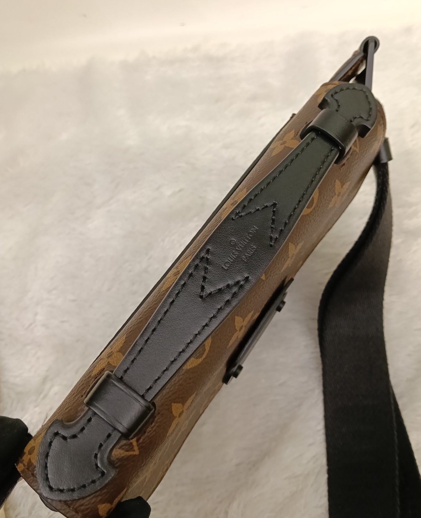 LV S Lock Waist Bag Monogram Macassar (CHIP)