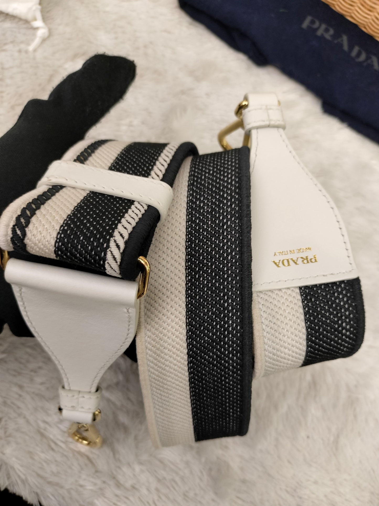 Prada Midollino Canapa Naturale Bianco GHW