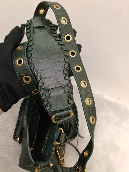 Balenciaga Neo Cagole Small Croco Green RGHW 2023