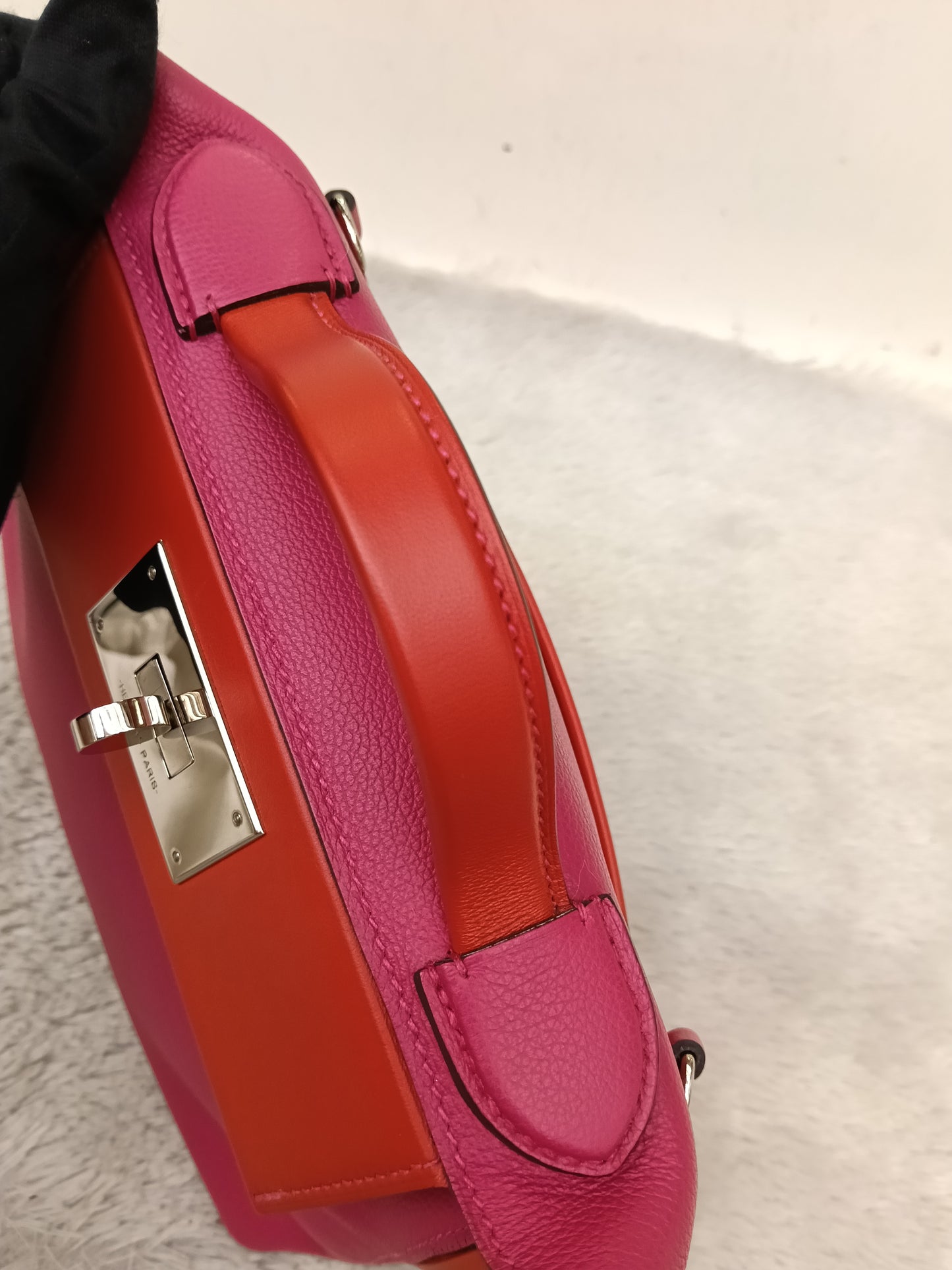Hermes 2424 Mini Evercolour Swift Rose Mexico Rouge De Coeur PHW #Z