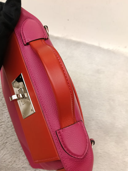 Hermes 2424 Mini Evercolour Swift Rose Mexico Rouge De Coeur PHW #Z