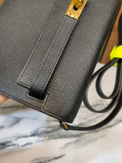 Hermes Kelly To Go Epsom Black GHW #B