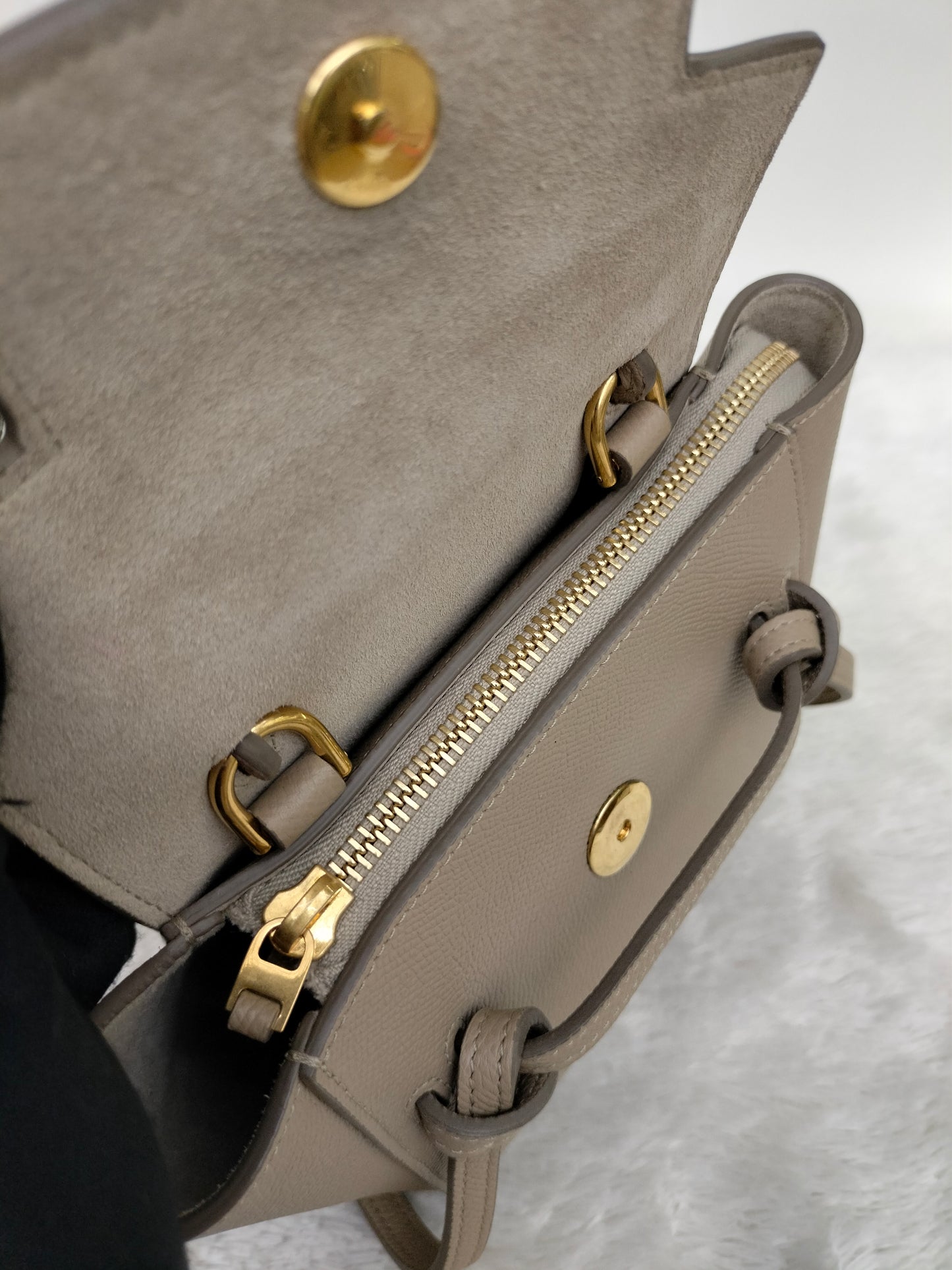 Celine Pico Belt Grained Taupe GHW 2021