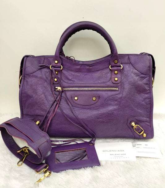 Balenciaga City Reguler Purple GHW 2012