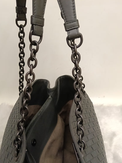 Bottega Veneta Nappa Intrecciato Chain Tote Large Grey RHW
