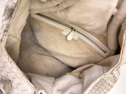 Bottega Veneta Oversized Hobo Lizard and Crocodile Trim Blanco RGHW 2008